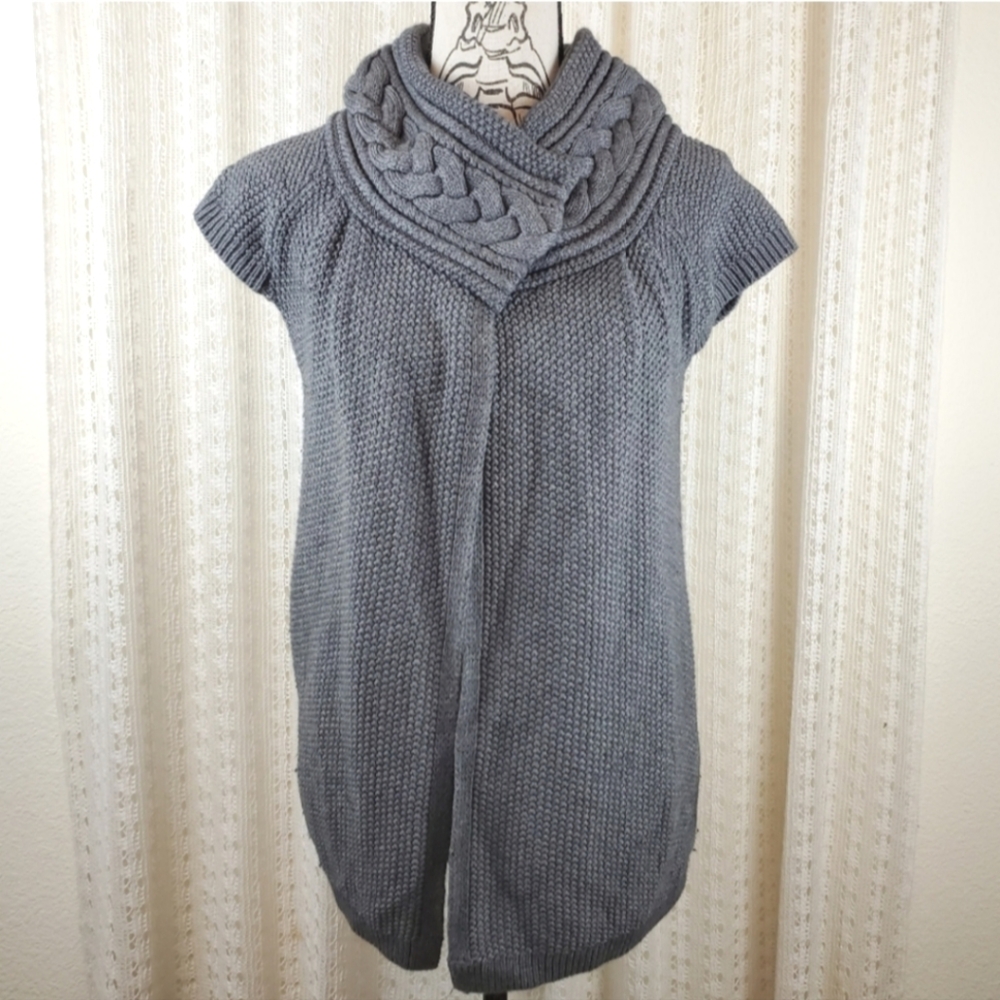Armani Exchange Cowl Neck Braided Cable Knit Opened Cardigan Size Small